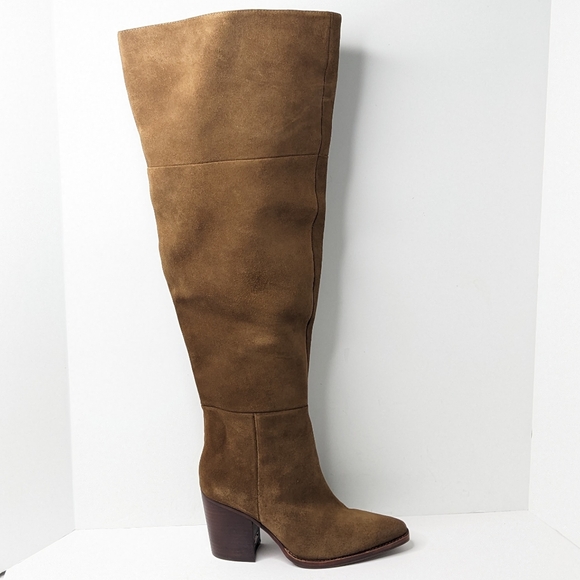 Vince Camuto Paulie Over-The-Knee Boots, Brown Suede, Women's 8 Wide (XW Calf) - Picture 1 of 6